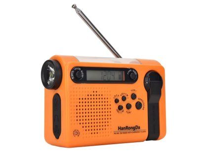 Multifunkční nouzové rádio Woopker Emergency Radio – 2000mAh AM/FM/SW Rádio se solárním a ručním dobíjením, powerbankou a svítilnou
