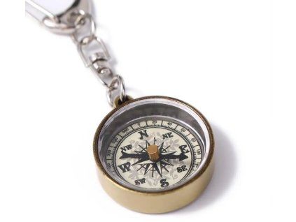 Přívěsek na klíče - mini kompas na klíče – vintage přívěsek 2,5 cm